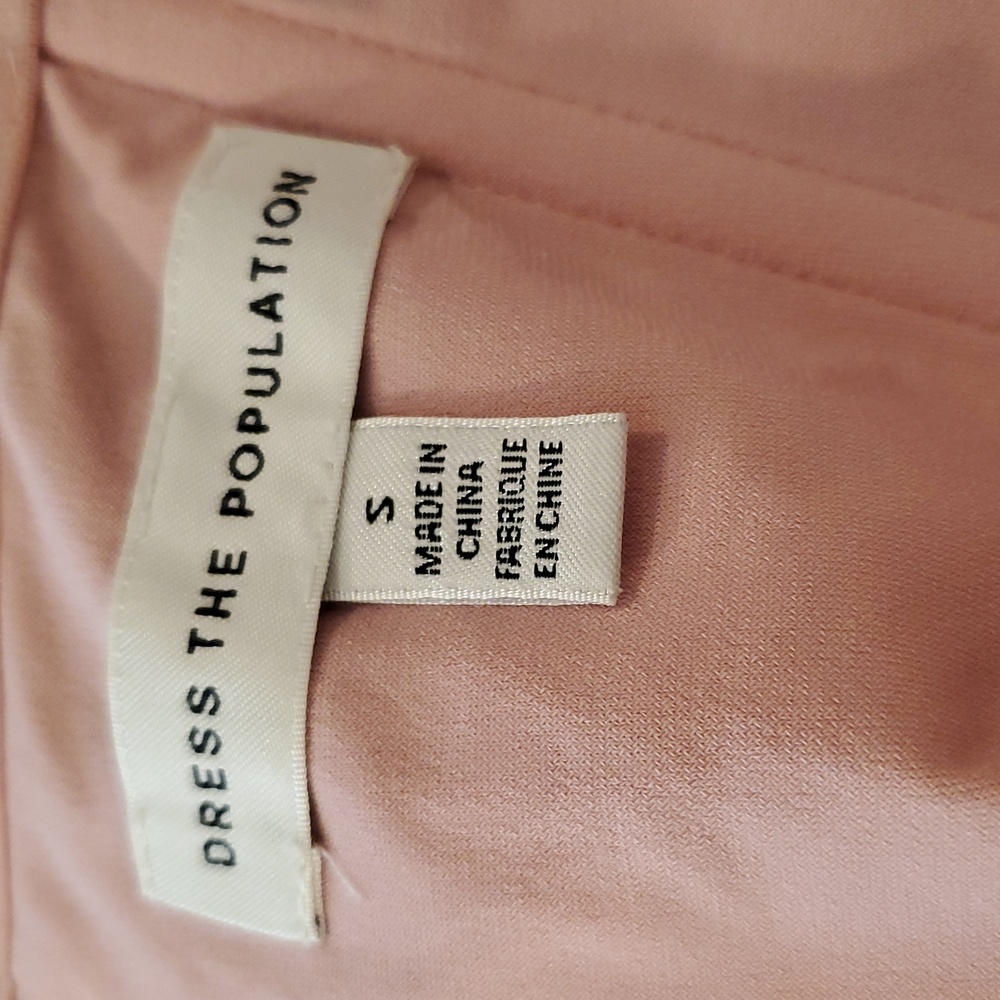 Dress the Population Pink Ruffled Womens mini Dress Size S like new fully lined - Picture 8 of 9